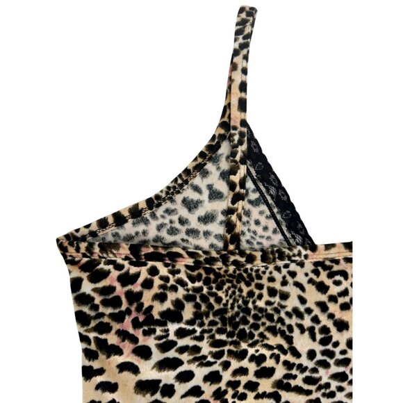 Vintage Y2K Expressions Leopard Print Lace Trim V-Neck Camisole Top Late 90s M - Picture 6 of 11